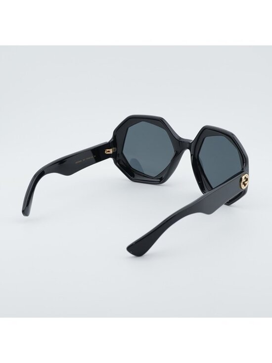 Gucci GG1242S 001 Women Sunglasses Black Geometric Frame, Grey Lenses main image 9